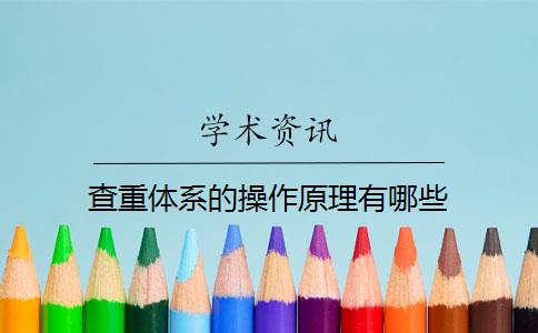 查重體系的操作原理有哪些