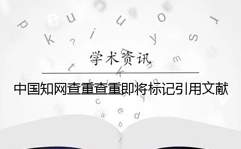 中國知網查重查重即將標記引用文獻