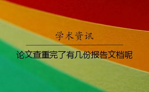 論文查重完了有幾份報告文檔呢