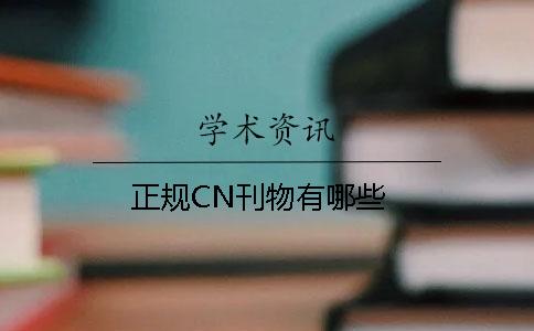 正規CN刊物有哪些