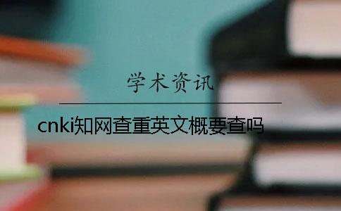 cnki知網查重英文概要查嗎